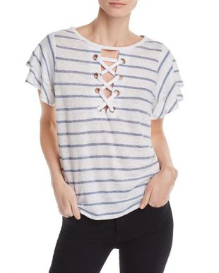 Generation Love Kiki Lace-Up Striped Tee