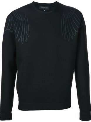 Valentino Black Eagle Print Sweatshirt