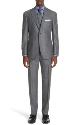 canali - Canali Classic Fit Stretch Solid Wool Suit | Nordstrom