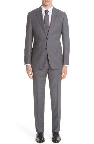 Emporio Armani G Line Trim Fit Bird's Eye Wool Suit | Nordstrom