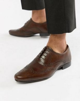 ASOS DESIGN   Chaussures Oxford style richelieu en cuir   Marron at asos.com
