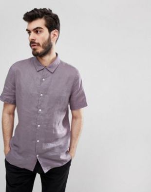 PS Paul Smith   Chemise manches courtes en lin   Lilas at asos.com