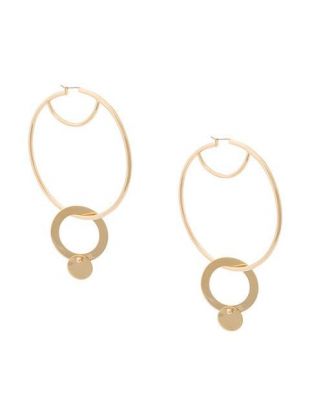 hoop and sphere drop earrings