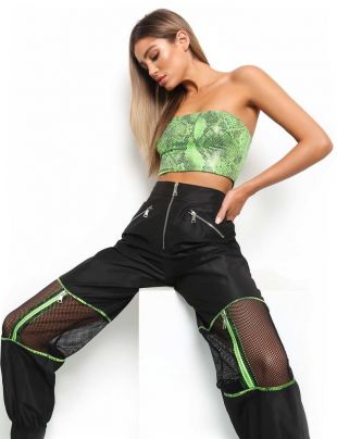 Pant in Black/Green