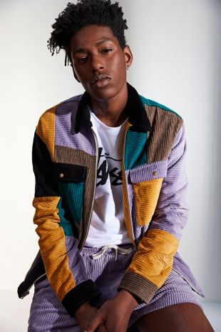 Urban Outiftters Ryder Blocked Corduroy Zip Shirt