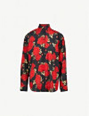 THE KOOPLES Floral print silk crepe shirt