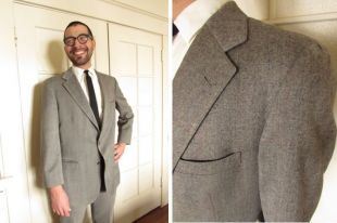 pandaJties - Vintage pour homme Rous vêtements veste de tweed de laine