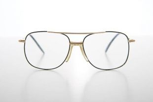 Carré noir Aviator lunettes de lecture avec des Accents d’or / 1,00 / 2,00 / 3.00 dioptrie Gary