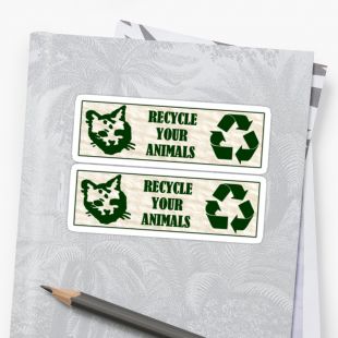 Sticker "Recycle Your Animals" / 10,2 x 7 cm