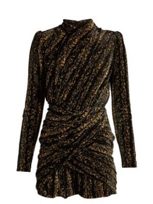 Draped velvet mini dress