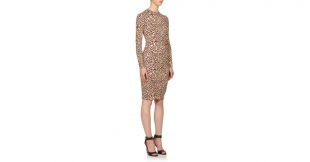 Multicolor Jaguar print Long sleeve Jersey Dress