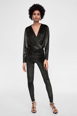 Zara Sparkely Velvet Bodysuit
