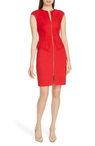 Ted Baker London Kwyli Structured Peplum Body Con Dress