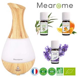 Diffuseur huiles essentielles + 3 huiles essentielles BIO lavande orange eucalyptus ◘ Brumisateur électrique maison ◘ Idée cadeau