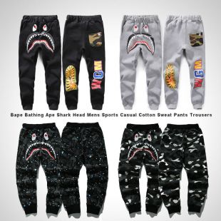 New Bape A Bathing Ape Shark Head Trousers Mens Sports Casual Cotton Sweat Pants | eBay