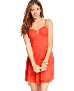 Material Girl Junior's Lace-Overlay Bodycon Dress