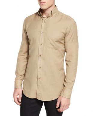 TOM FORD - Tailored-Fit Cotton-Cashmere Shirt, Khaki