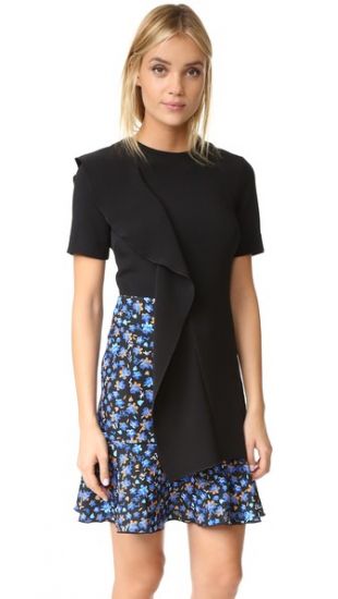 Edit - robe Asymmetric Sculptured Frill Mini