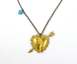 Kat Dennings Necklace, Max from Two Broke Girls Style, Parrot Bird, Arrow, Blue Heart