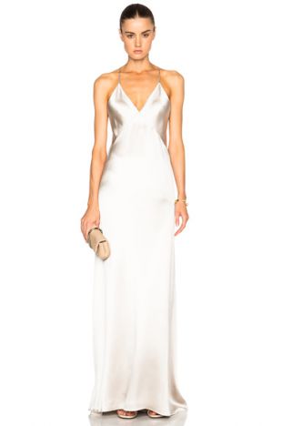 fifty shades darker silk dress Dakota Johnson Silver Prom Evening Dress Masque Ball In Movie Fifty Shades Darker TCD7252