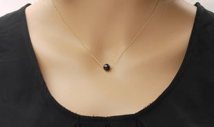 Black Spinel Floating Choker Necklace