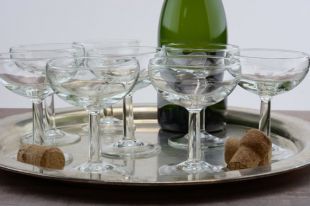 Vintage gravé vigne Champagne Coupe lunettes | Ensemble de huit 8 | Brûlage des verres | Milieu du siècle Charmed | Boîte de cadeau de mariage