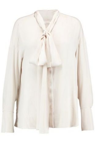  Pussy bow silk crepe blouse | CHLOÉ | Sale up to 70% off | THE OUTNET