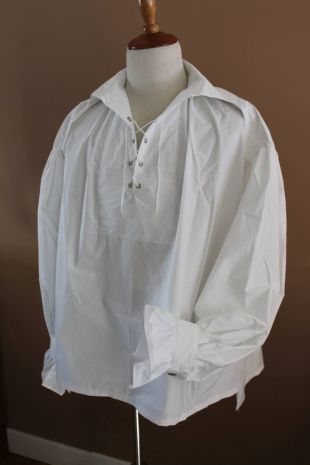 Taille XXL chemise Pirate en coton blanc, chemise de Costume pour homme Tudor Renaissance, Game of Thrones, Outlander, noir Costume de voiles
