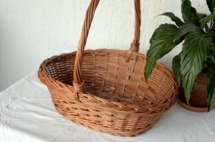 Panier ovale en osier, panier de fleur élégante, panier cadeau, mariage panier, corbeille d’affichage, panier en osier ovale, rassemblement panier, panier tressé