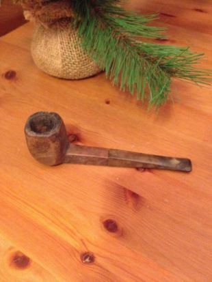 Tuyau américains primitif Antique WoodenTobacco Pipe Antique primitif