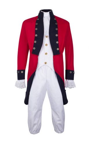 Adulte révolution américaine, Britannique manteau rouge uniforme de la guerre d’indépendance, parfait pour Hamilton !