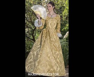 Or jaune Elizabeth Swann 18 c robe Halloween Renaissance médiéval Costume vêtements vêtements. Fait pour s’adapter : petite à grande taille n ° 5