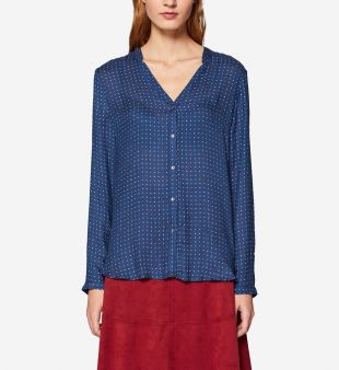 Chemise à manches longues motif pois