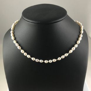 Haut de gamme noué blanc nacré et remplie d’or jaune perle collier Outlander Claire Fraser, Version courte de mariage