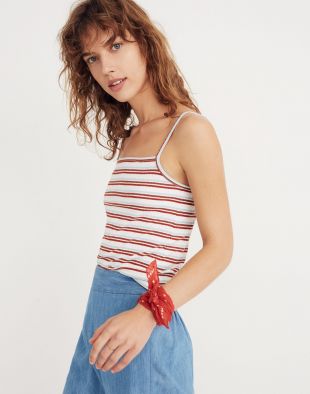Madewell Square Neck Tank Top in Akiva Stripe
