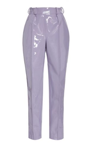 Faux Patent Leather Cropped Trouser by Christian Siriano