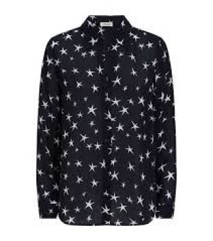 L'Agence Nina Star Print Silk Blouse
