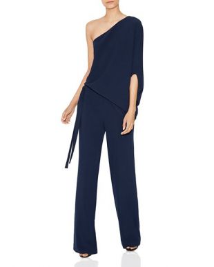 Halston Heritage - Halston Heritage One-Shoulder Draped Stretch Crepe ...