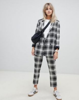 Asos Pantalon cigarette de costume ajusté à carreaux