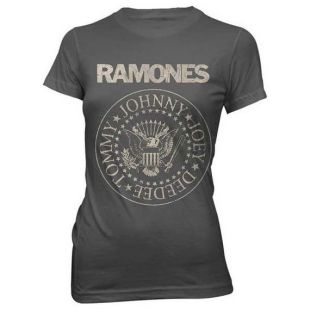 Logo gris T Shirt Ramones sceau présidentiel femmes en détresse