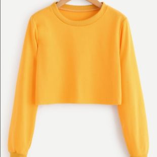 Romwe yellow crop sweatshirt