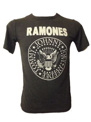 MENS OFFICIAL RAMONES PUNK ROCK HEY HO GRAPHIC T SHIRT CHARCOAL GREY SZ S   XL | eBay