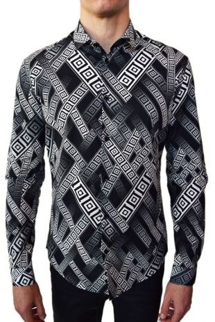 Versace Collection Camicia Button Down Shirt in Greek Key pattern | eBay