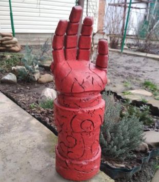 Main droite de Hellboy du pilier de vie taille doré de 1:1 de Doom comic con Cosplay