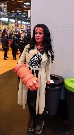hellboy fantasy charcater makeup shaven horn prosthetics  red latex