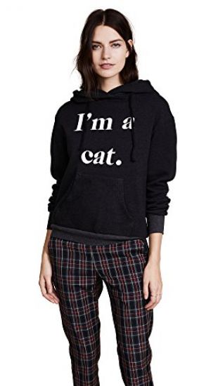 Wildfox Women's I'm a Cat Hoodie, Black, Large