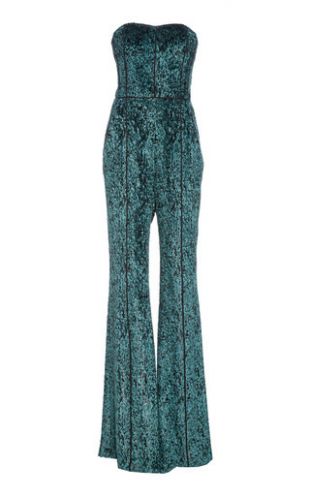 J. Mendel Strapless Printed Velvet Jumpsuit
