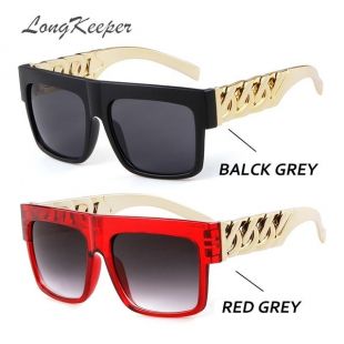LongKeeper Oversized Gold Chain Sunglasses
