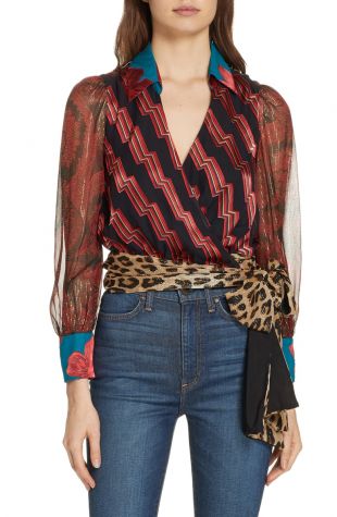 Alice + Olivia Omega Wrap Top