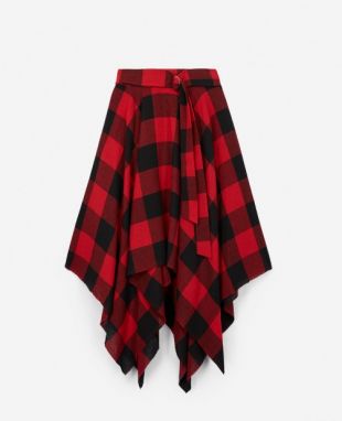 Jupe viscose rouge et noire carreaux